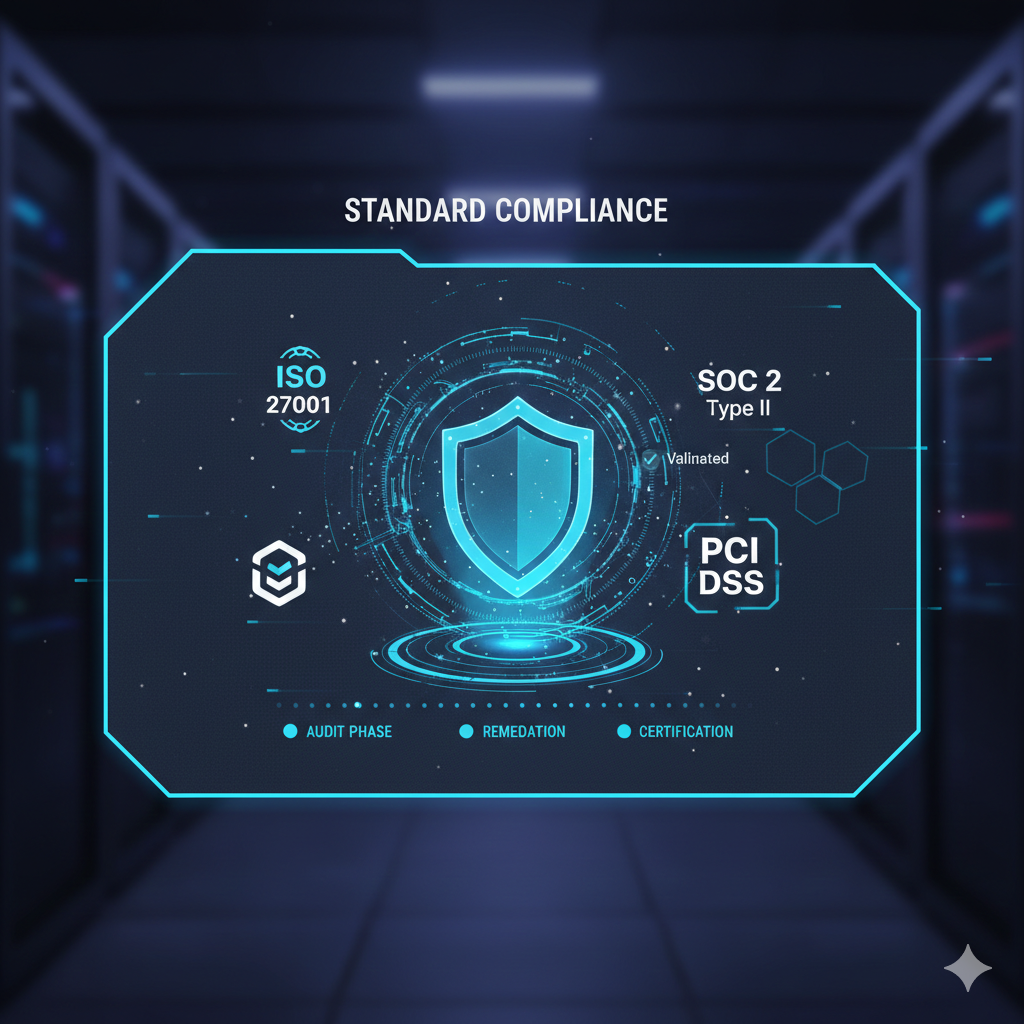 Standard Compliance - ISO 27001, SOC 2, PCI DSS
